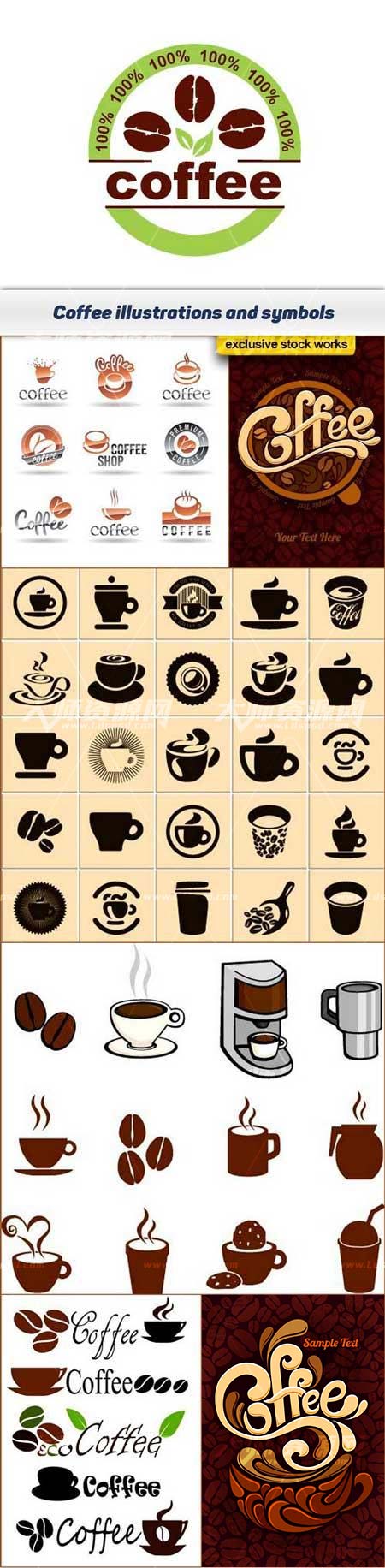 Coffee and hot drinks illustrations and symbols